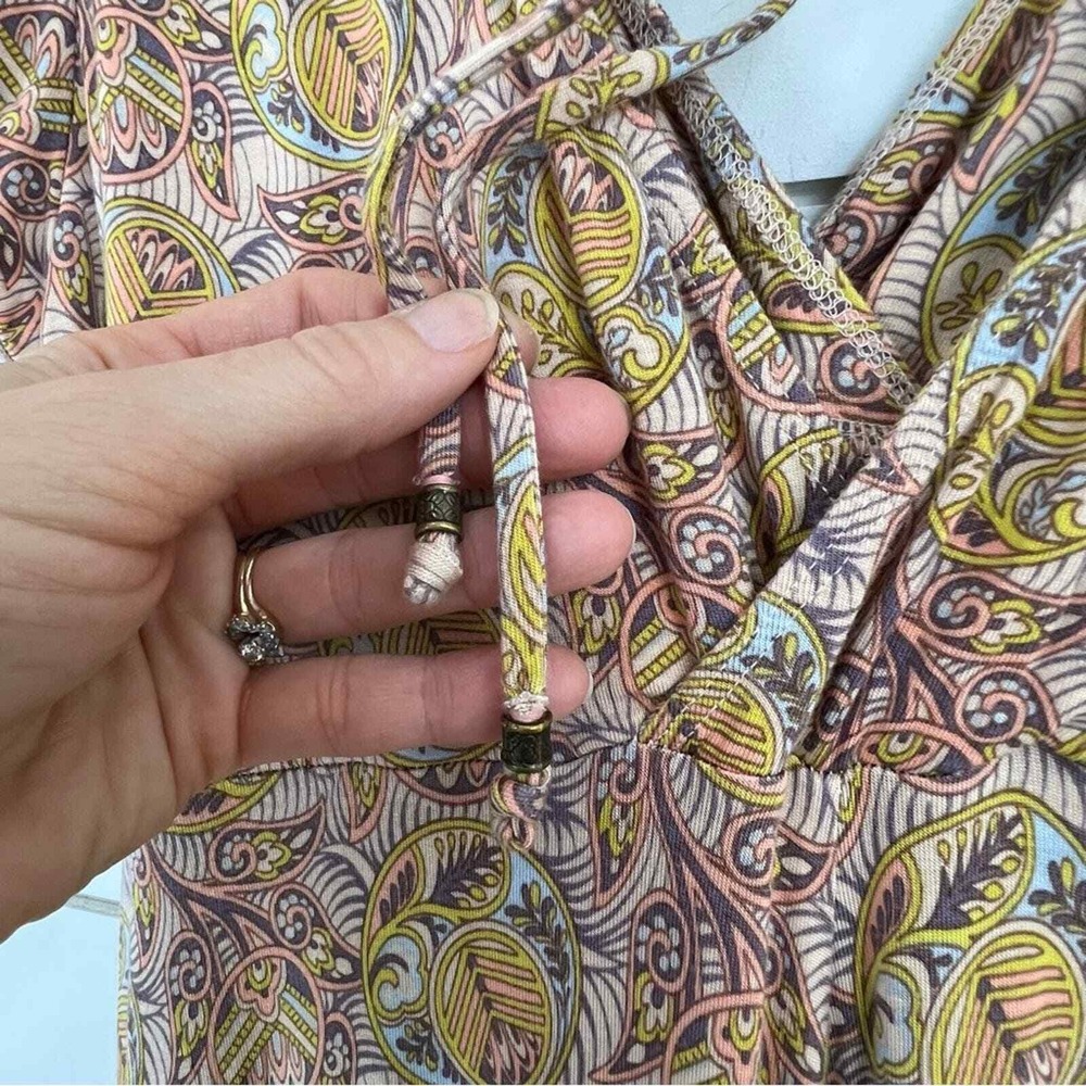 Anthropologie Matilda Paisley Jumpsuit Women S Flutter Sleeve V-Neck Boho - Picture 8 of 10